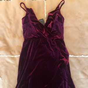 Velvet red holiday wrap dress